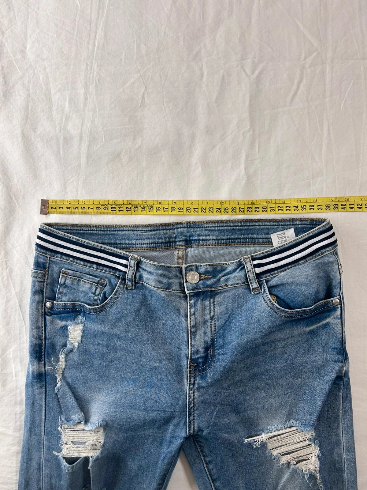 Navy blue vintage distressed jeans – photo 6